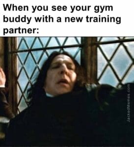 When you see your gym buddy with a new training partner