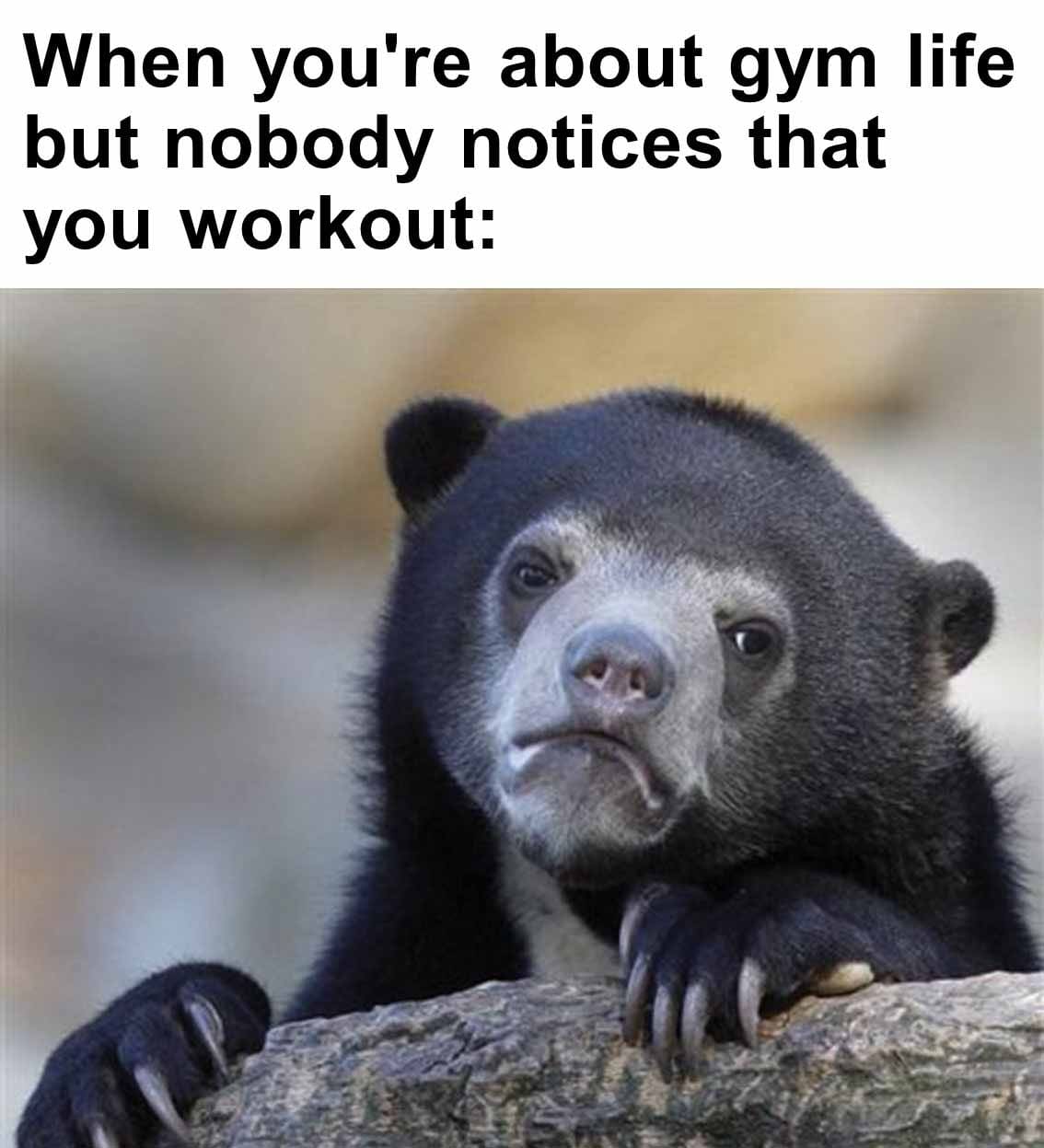 When you're about gym life but nobody notices that you workout