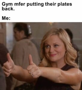 Gym mfer putting their plates back.  me