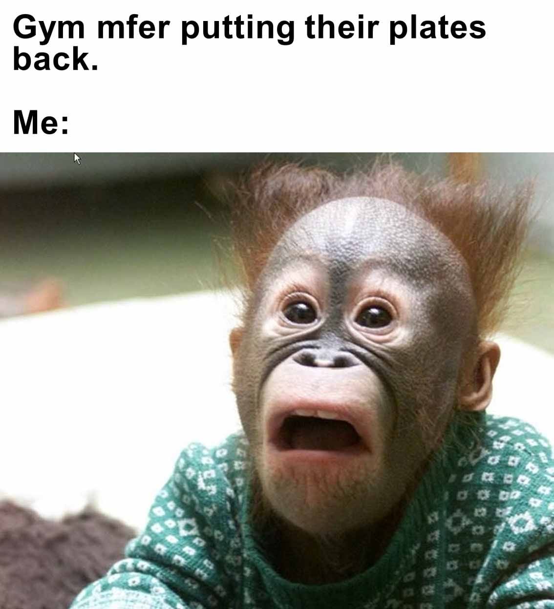 Gym mfer putting their plates back.  me