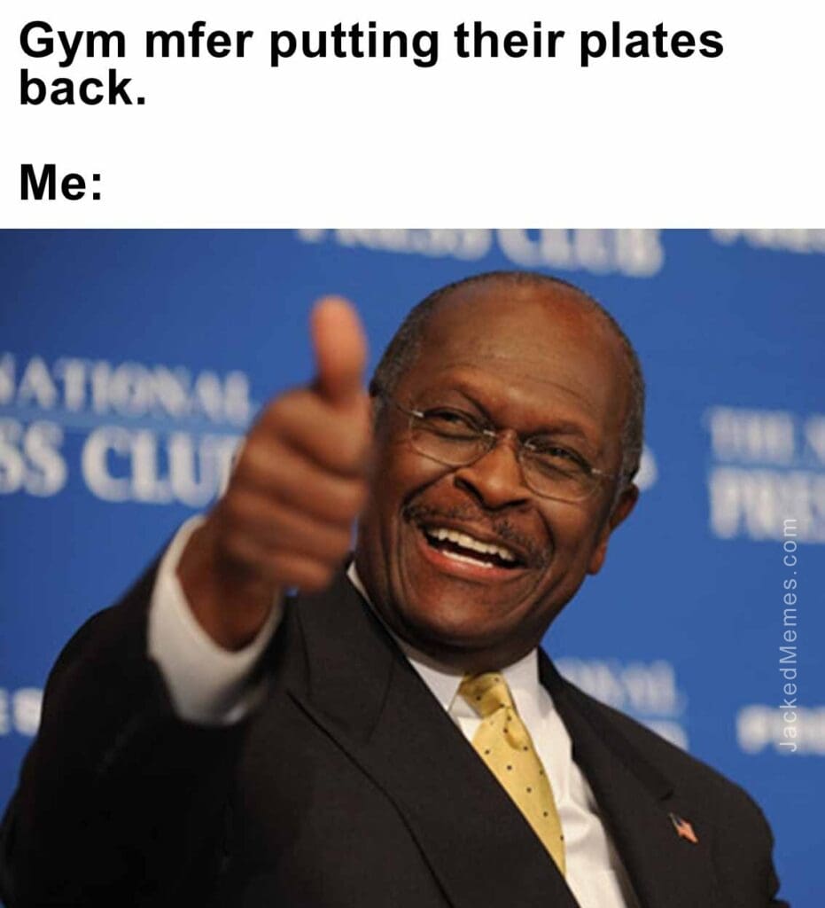 Gym mfer putting their plates back.  me