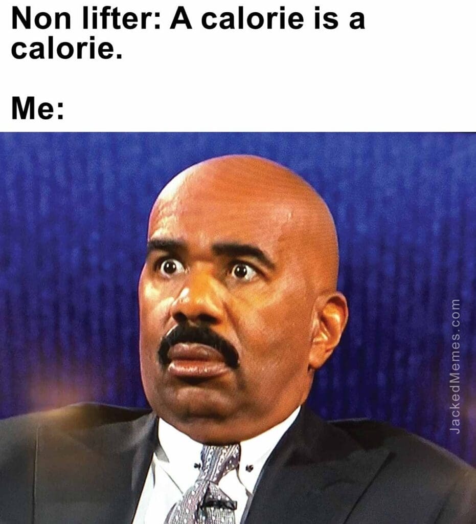 Non lifter a calorie is a calorie.  me