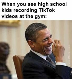 When you see high school kids recording tiktok videos at the gym