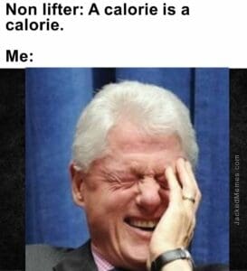 Non lifter a calorie is a calorie.  me