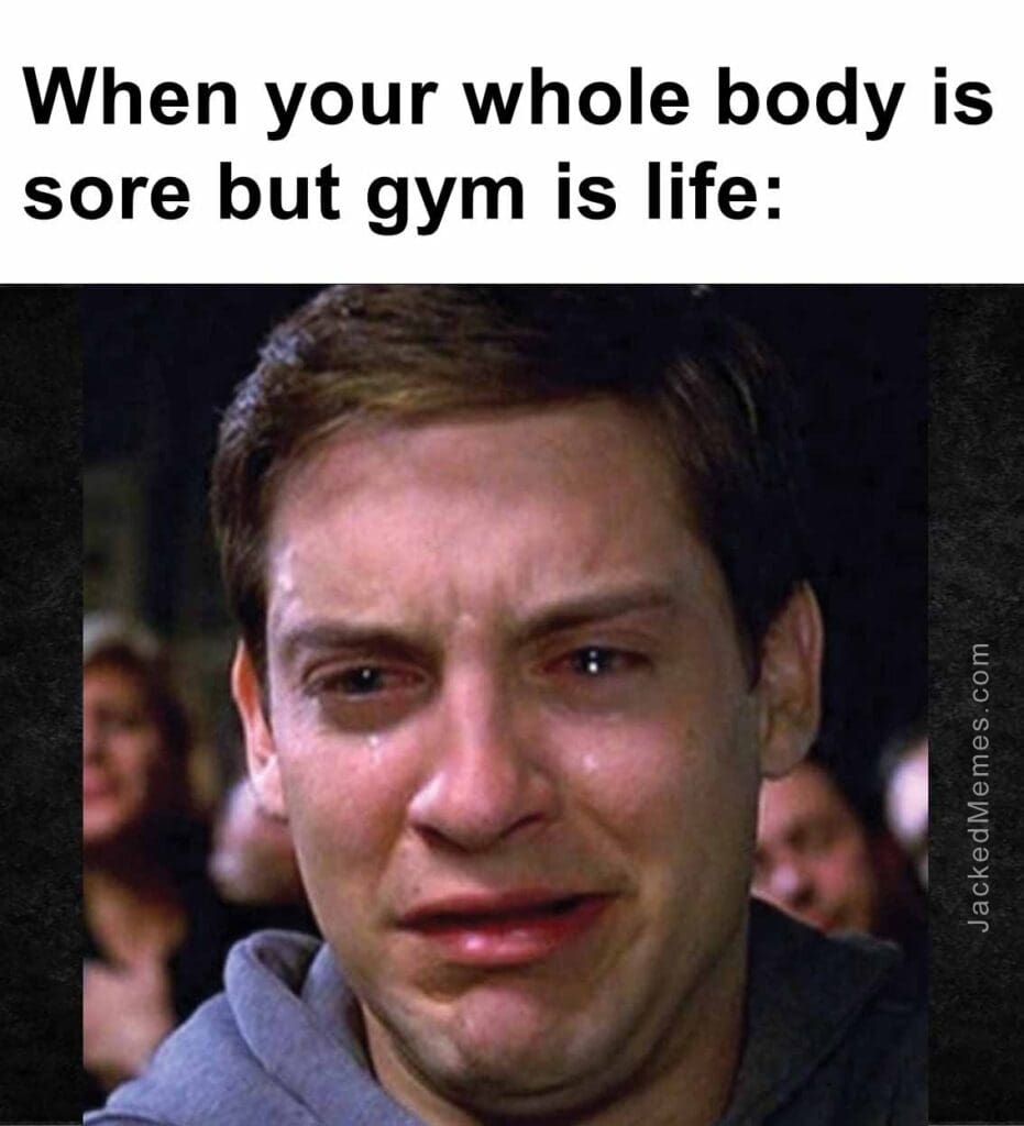 When your whole body is sore but gym is life