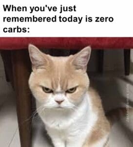 When you've just remembered today is zero carbs