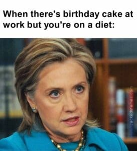 When there's birthday cake at work but you're on a diet