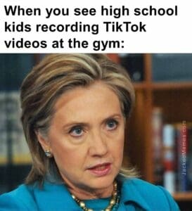 When you see high school kids recording tiktok videos at the gym