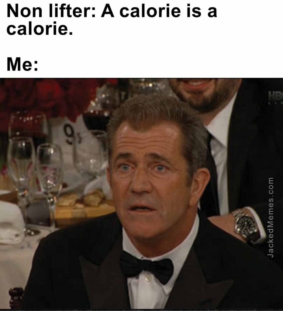 Non lifter a calorie is a calorie.  me