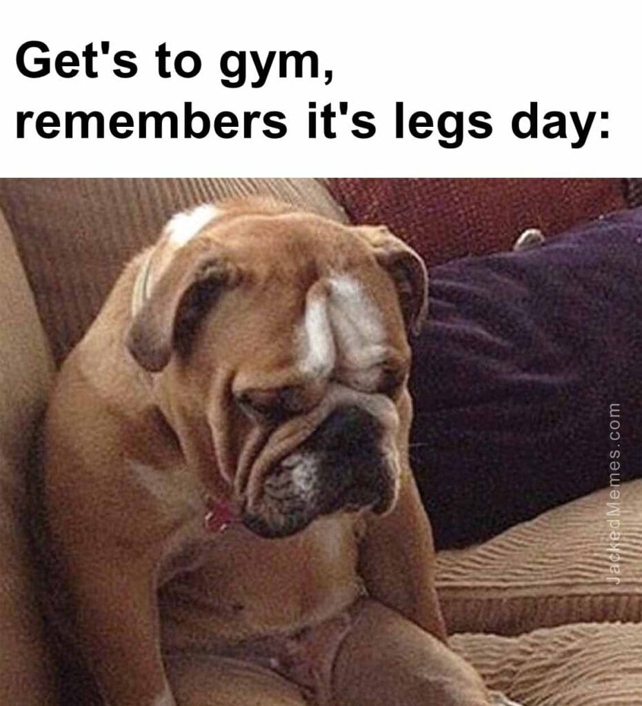 Get's to gym, remembers it's legs day