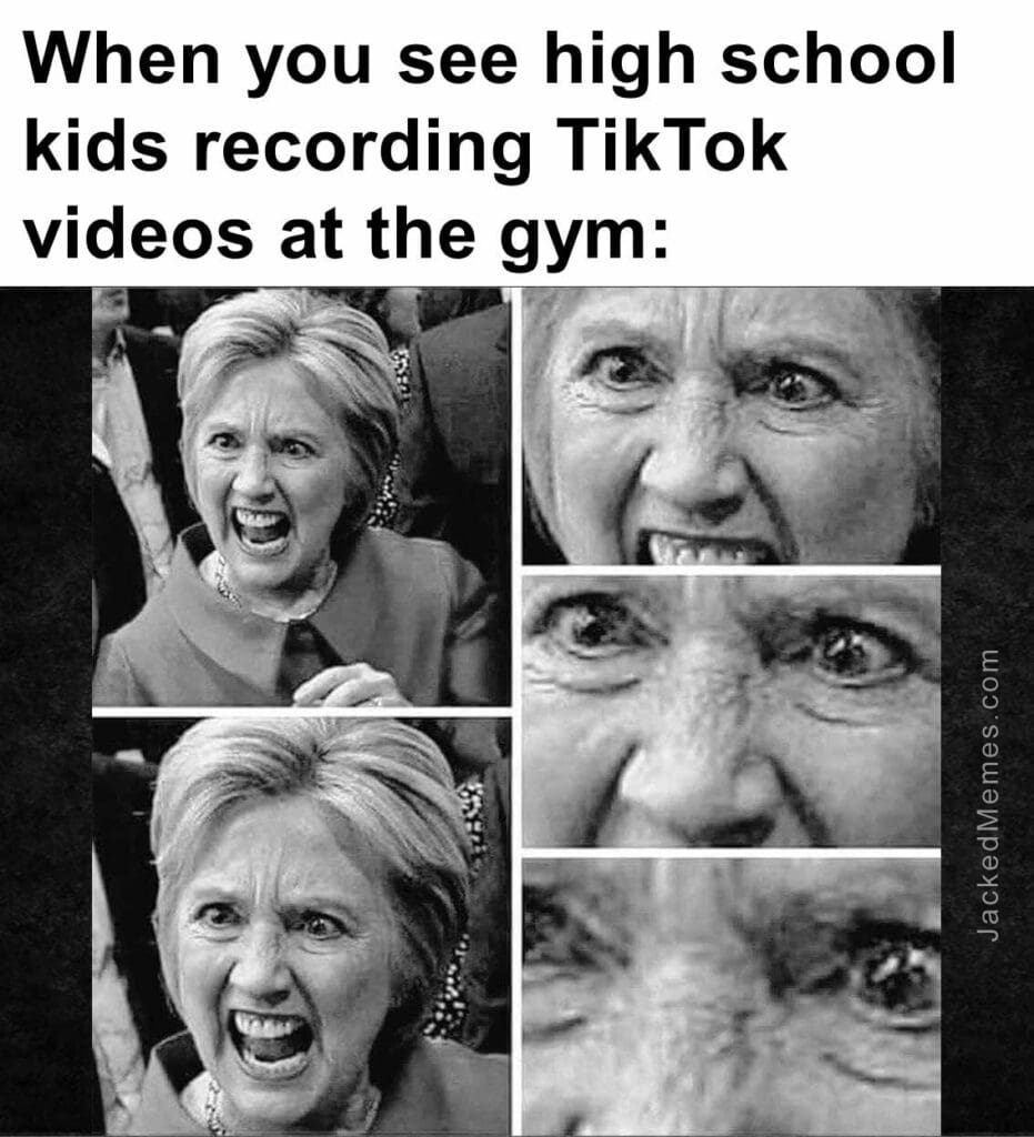 When you see high school kids recording tiktok videos at the gym