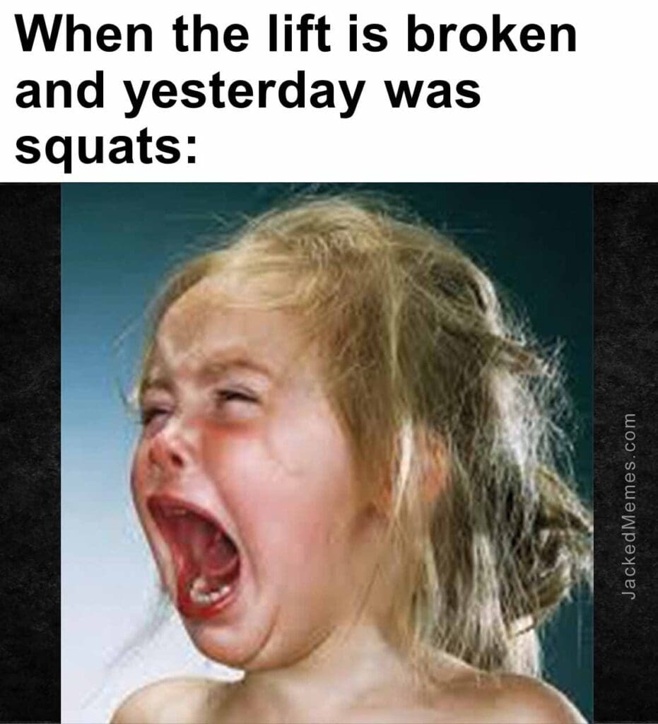 When the lift is broken and yesterday was squats