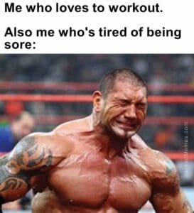 Me who loves to workout.   also me who's tired of being sore