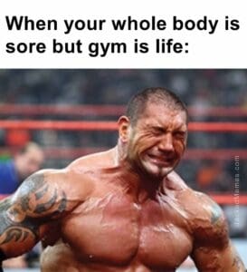 When your whole body is sore but gym is life