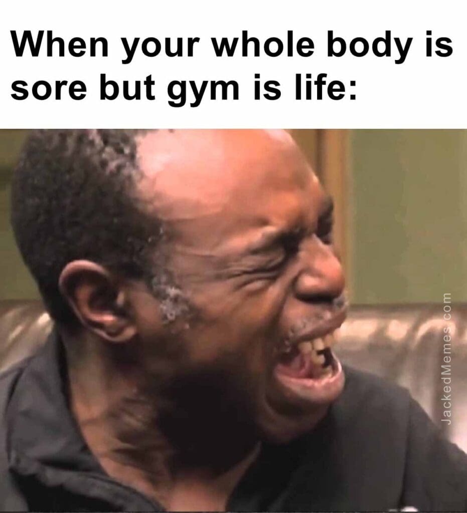 When your whole body is sore but gym is life