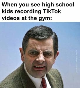 When you see high school kids recording tiktok videos at the gym