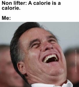 Non lifter a calorie is a calorie.  me