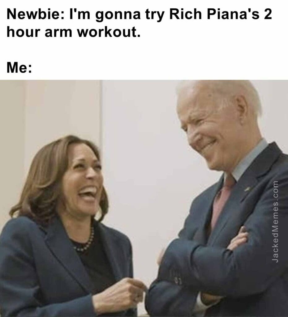 Newbie i'm gonna try rich piana's 2 hour arm workout.  me