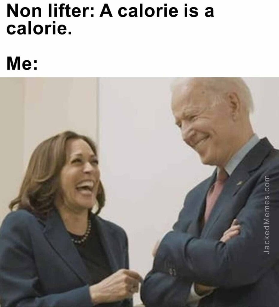 Non lifter a calorie is a calorie.  me