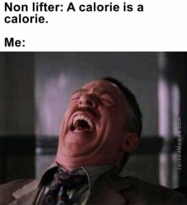 Non lifter a calorie is a calorie.  me