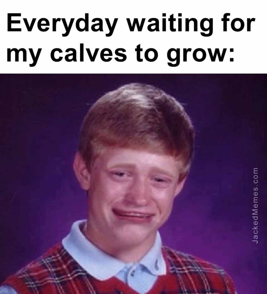 Everyday waiting for my calves to grow