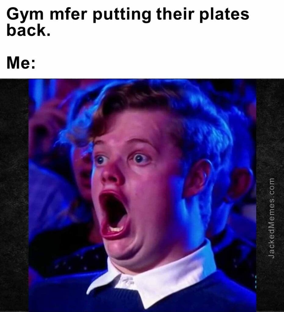 Gym mfer putting their plates back.  me