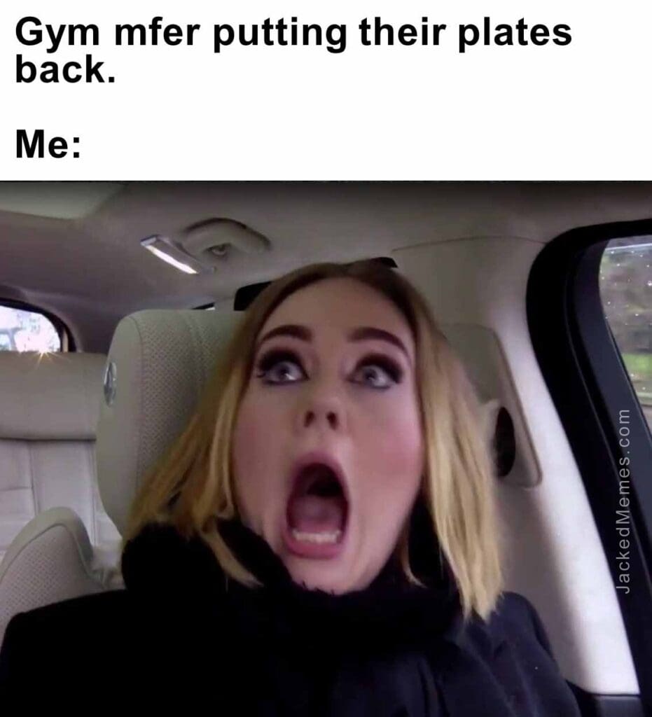 Gym mfer putting their plates back.  me