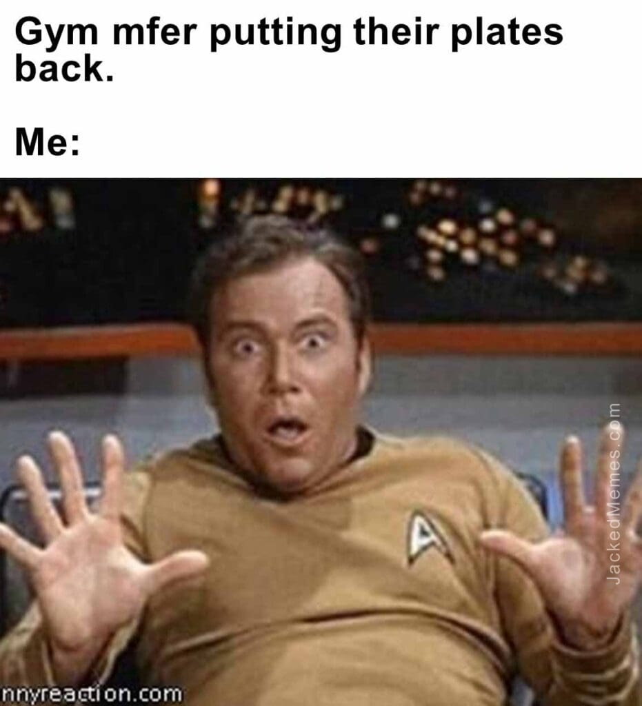 Gym mfer putting their plates back.  me