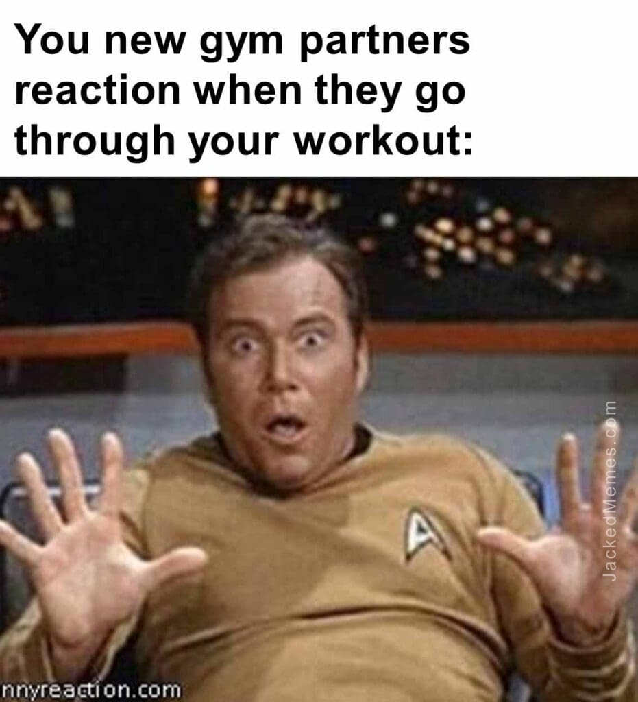 You new gym partners reaction when they go through your workout