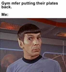 Gym mfer putting their plates back.  me