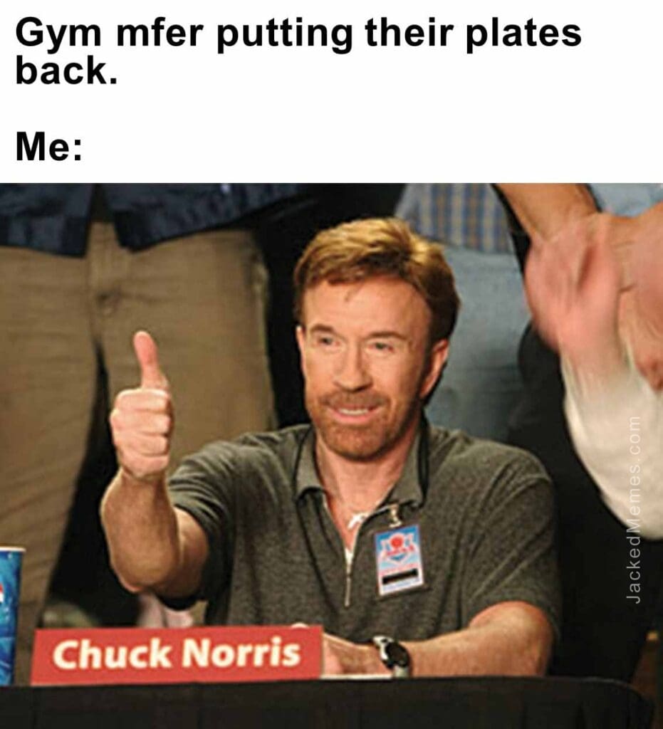 Gym mfer putting their plates back.  me