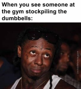 When you see someone at the gym stockpiling the dumbbells