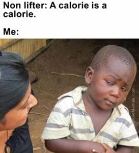 Non lifter a calorie is a calorie.  me