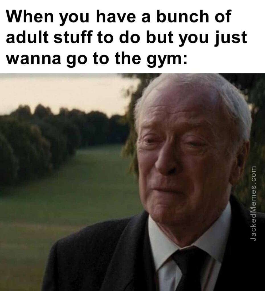 When you have a bunch of adult stuff to do but you just wanna go to the gym