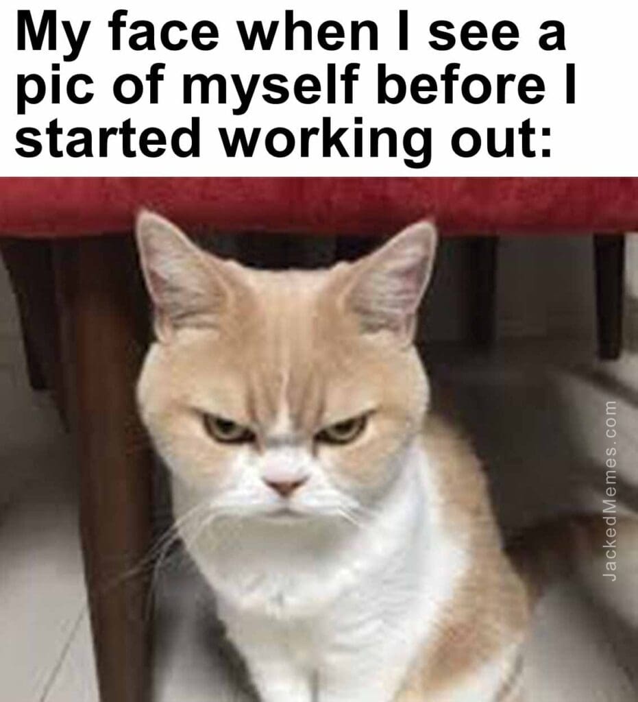 My face when i see a pic of myself before i started working out