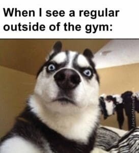 When i see a regular outside of the gym