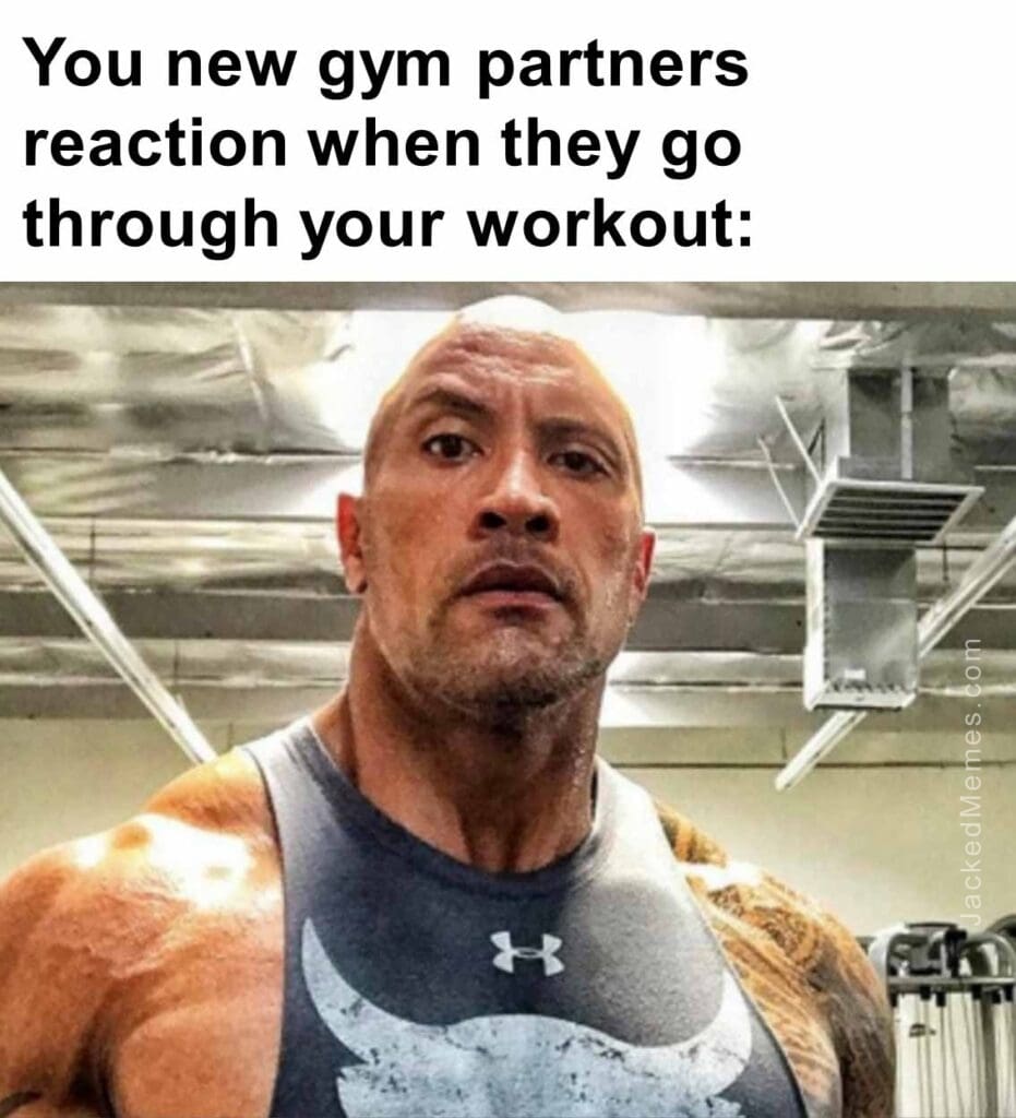 You new gym partners reaction when they go through your workout