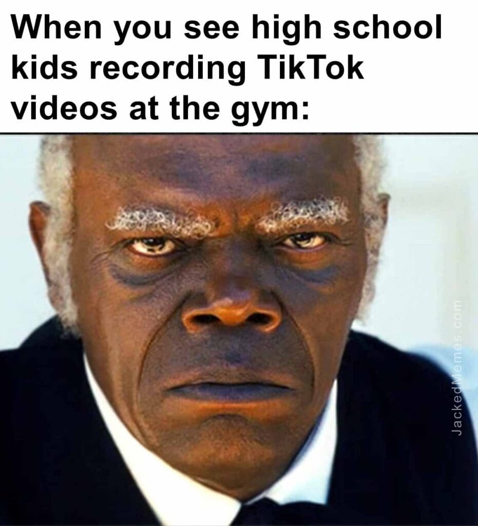 When you see high school kids recording tiktok videos at the gym