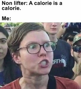 Non lifter a calorie is a calorie.  me