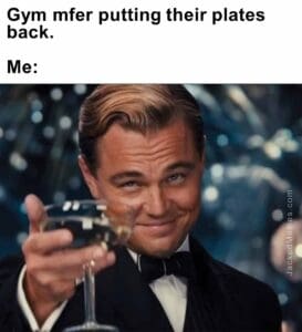 Gym mfer putting their plates back.  me