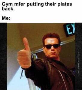 Gym mfer putting their plates back.  me