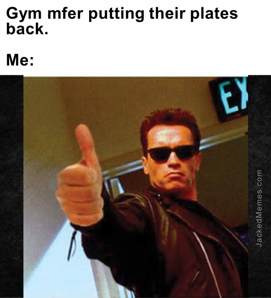 Gym mfer putting their plates back.  me