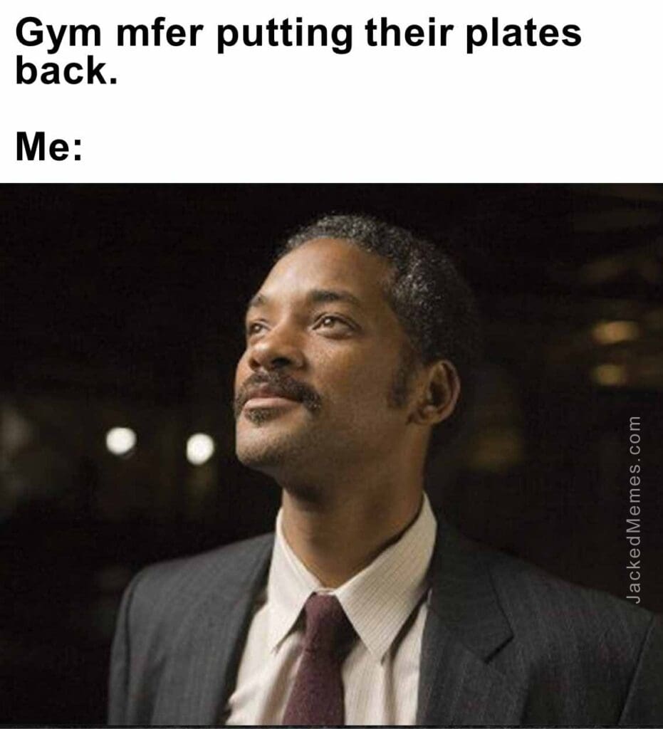 Gym mfer putting their plates back.  me