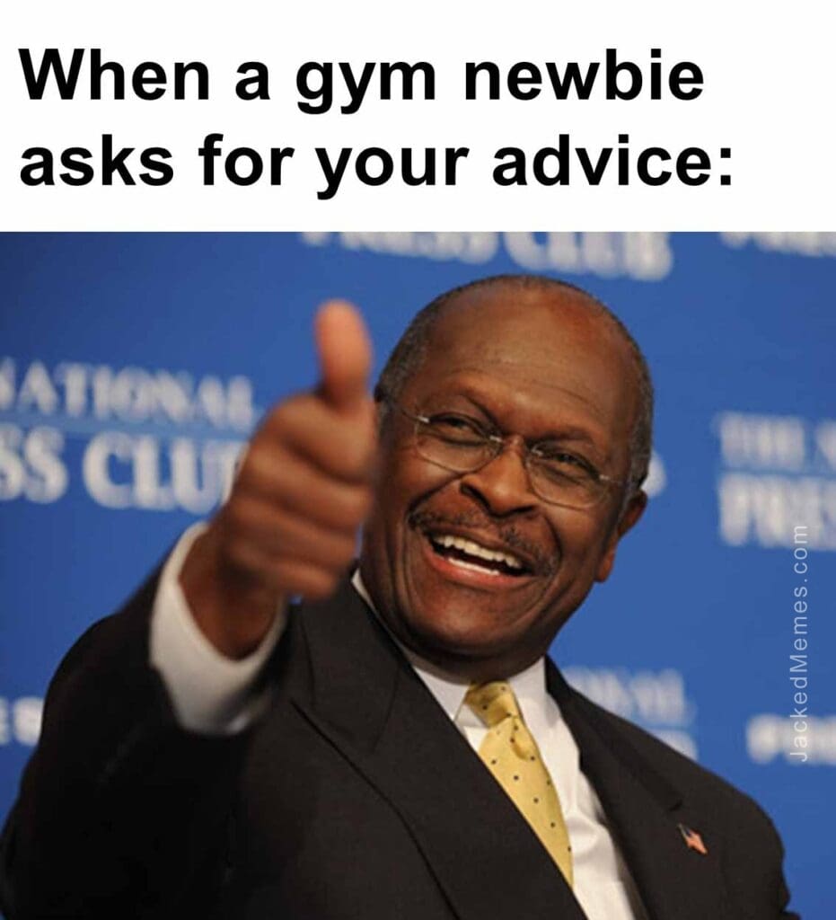 When a gym newbie asks for your advice