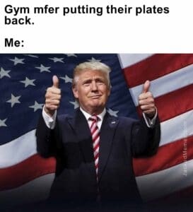 Gym mfer putting their plates back.  me