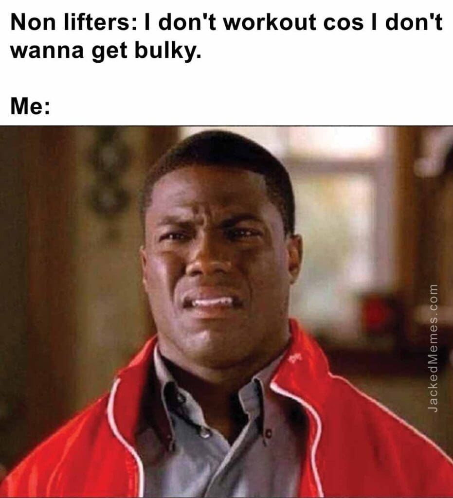 Non lifters i don't workout cos i don't wanna get bulky.  me