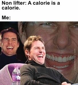 Non lifter a calorie is a calorie.  me