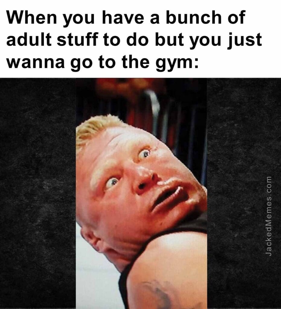 When you have a bunch of adult stuff to do but you just wanna go to the gym