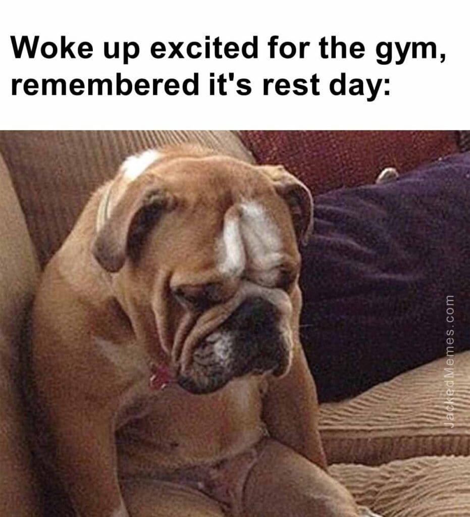 Woke up excited for the gym, remembered it's rest day