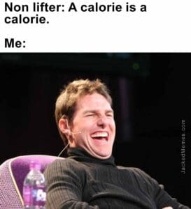 Non lifter a calorie is a calorie.  me